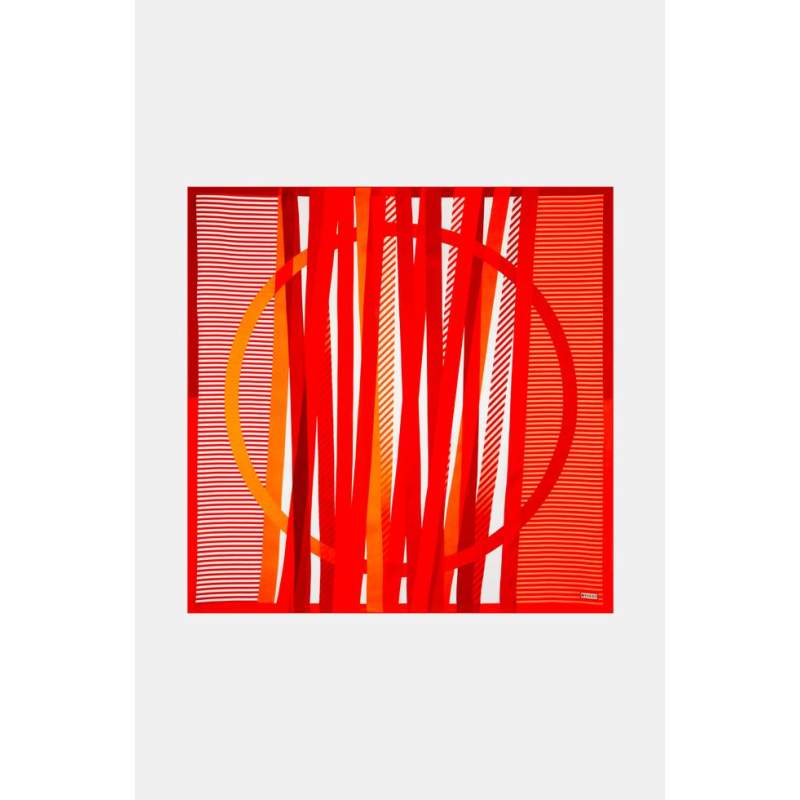 Vakko GEOMETRIC PATTERNED SILK SCARF