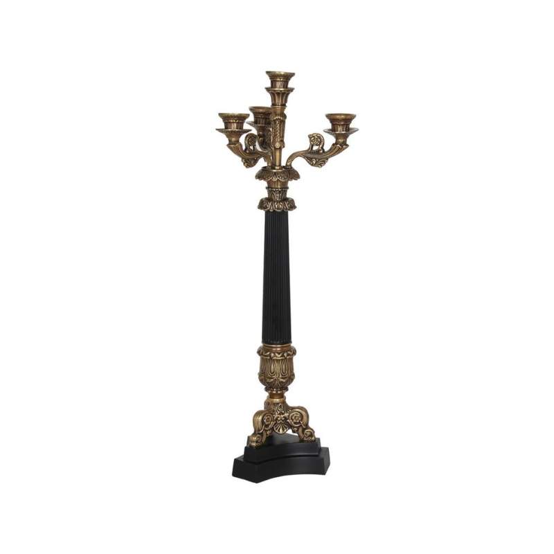VAKKO BLACK/GOLD 3 ARMED CANDLE LAMP
