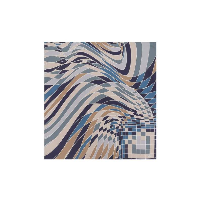 VAKKO GEOMETRIC PATTERNED SILK SCARF