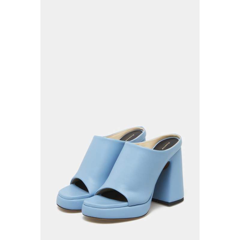 Proenza Schouler BLUE LEATHER HEELED SLIPPER