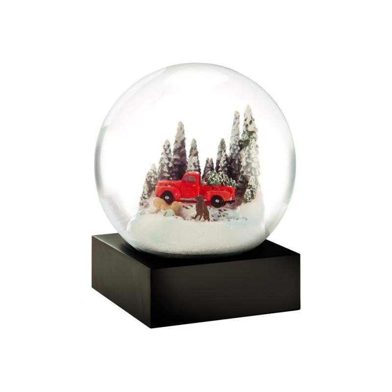 Vakko Snow Globe Snow Globe Red Truck W/ Dog