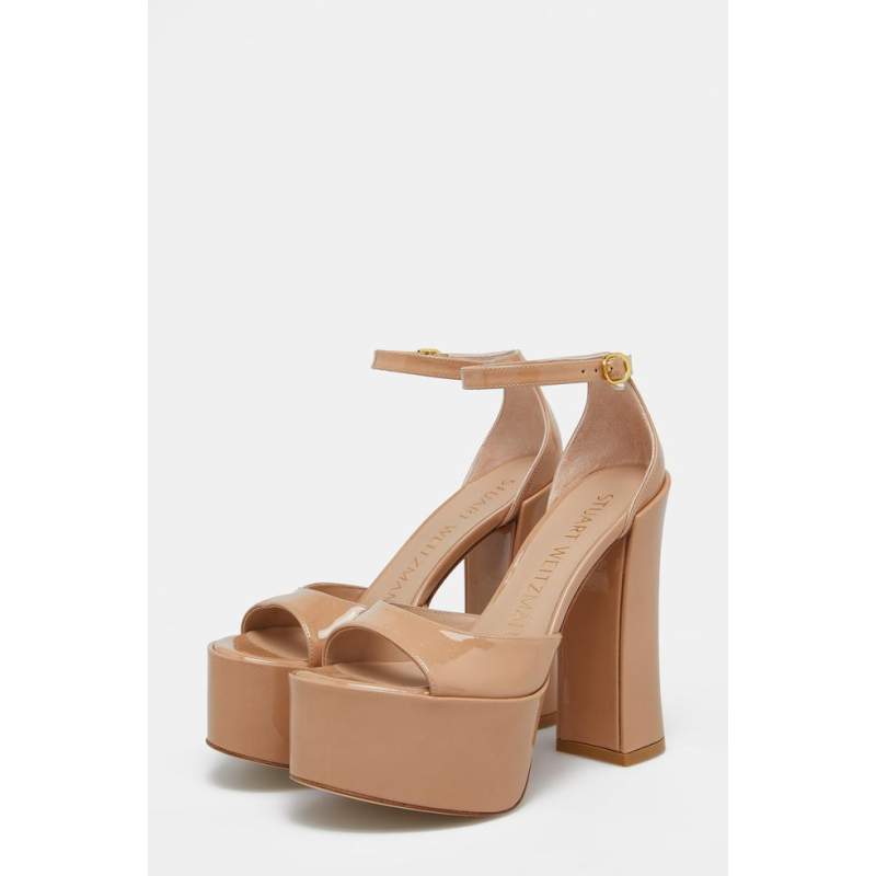 Stuart Weitzman BEIGE BLOCK HEEL SHOES