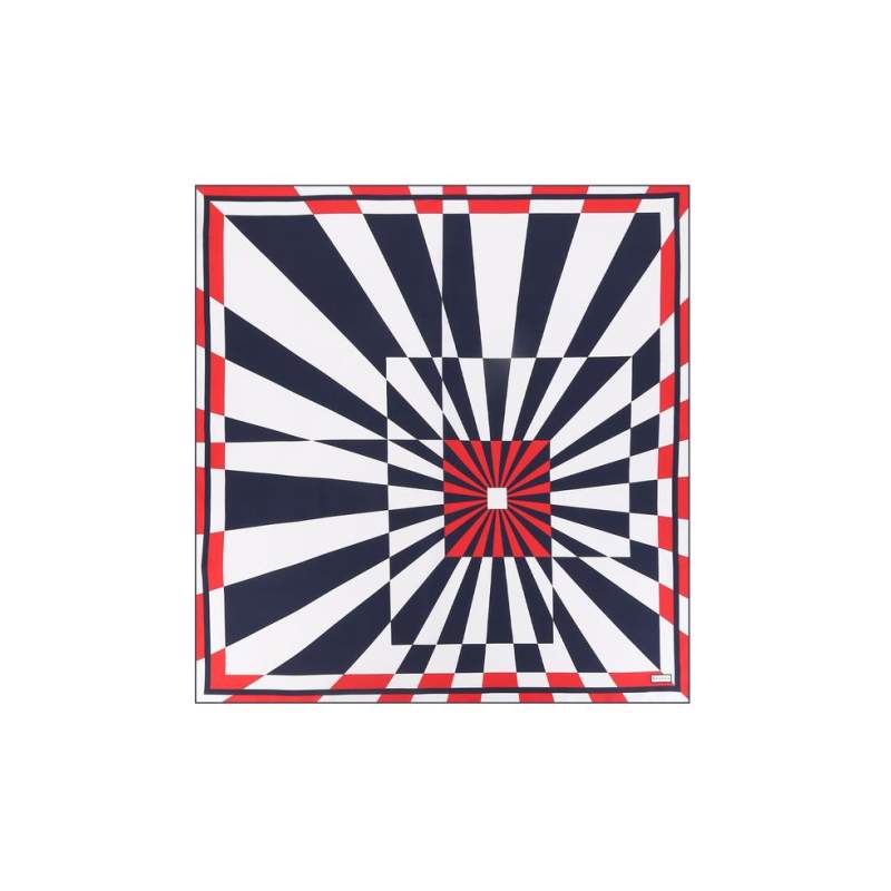 VAKKO GEOMETRIC PATTERNED SILK SCARF