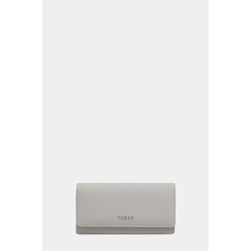 Vakko LIGHT GRAY LEATHER WALLET
