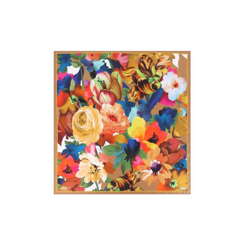 VAKKO FLORAL PATTERNED SILK SCARF