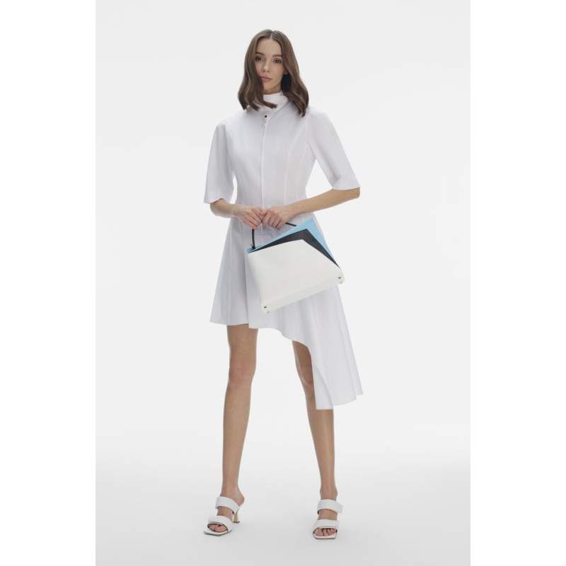 Vakko WHITE ASYMMETRIC DRESS