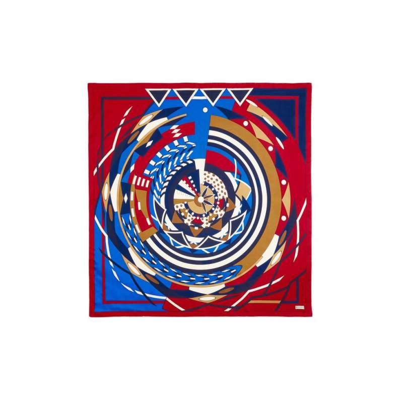 VAKKO GEOMETRIC PATTERNED SILK SCARF