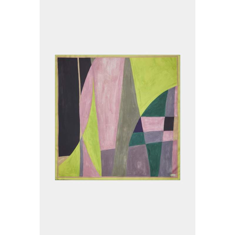 Vakko GEOMETRIC PATTERNED SILK SCARF