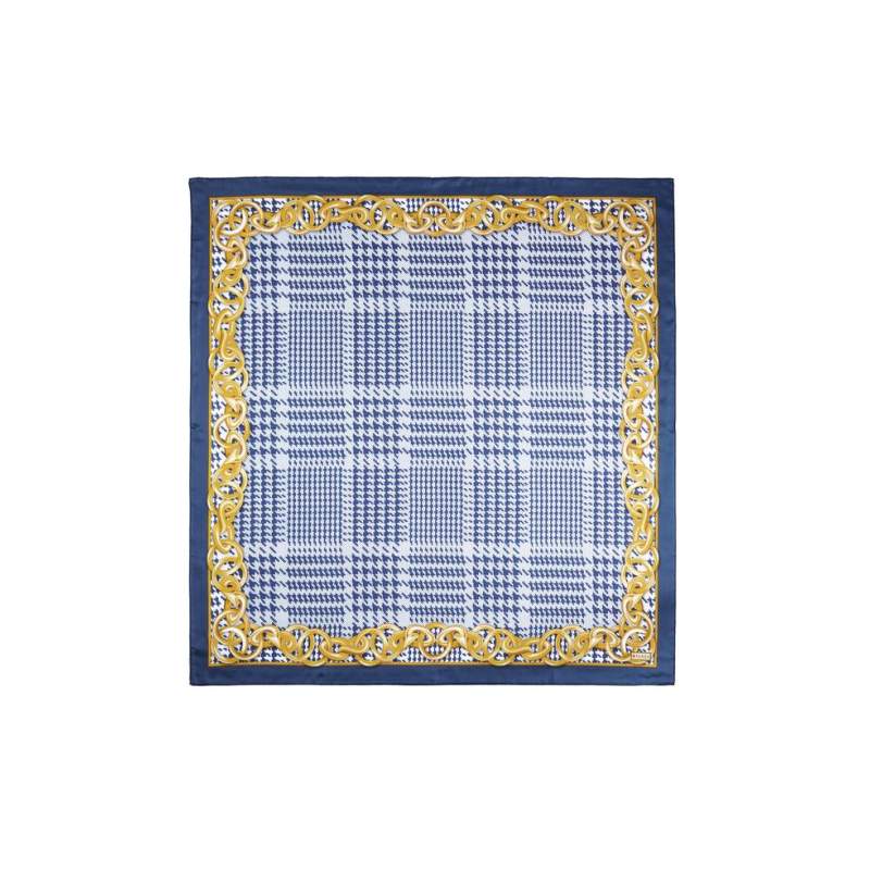 VAKKO GEOMETRIC PATTERNED SILK SCARF
