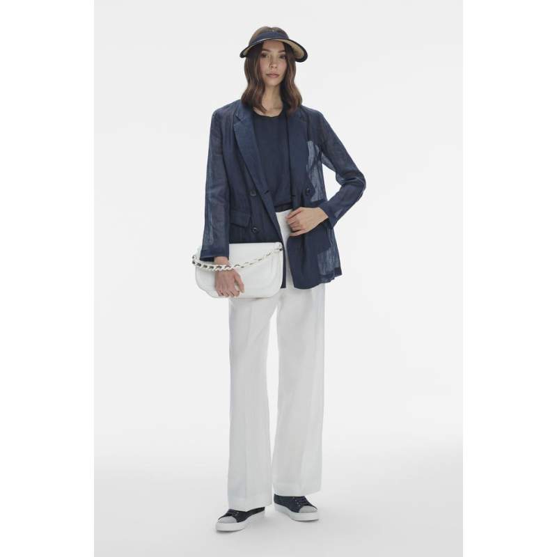 Lorena Antoniazzi NAVY BLUE SLEEVE BLOUSE