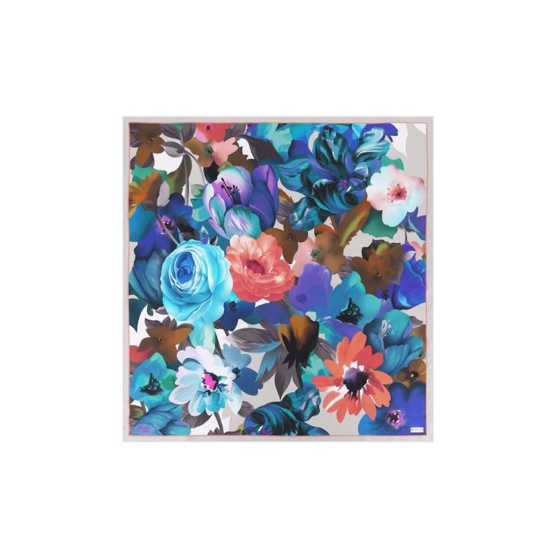 VAKKO FLORAL PATTERNED SILK SCARF