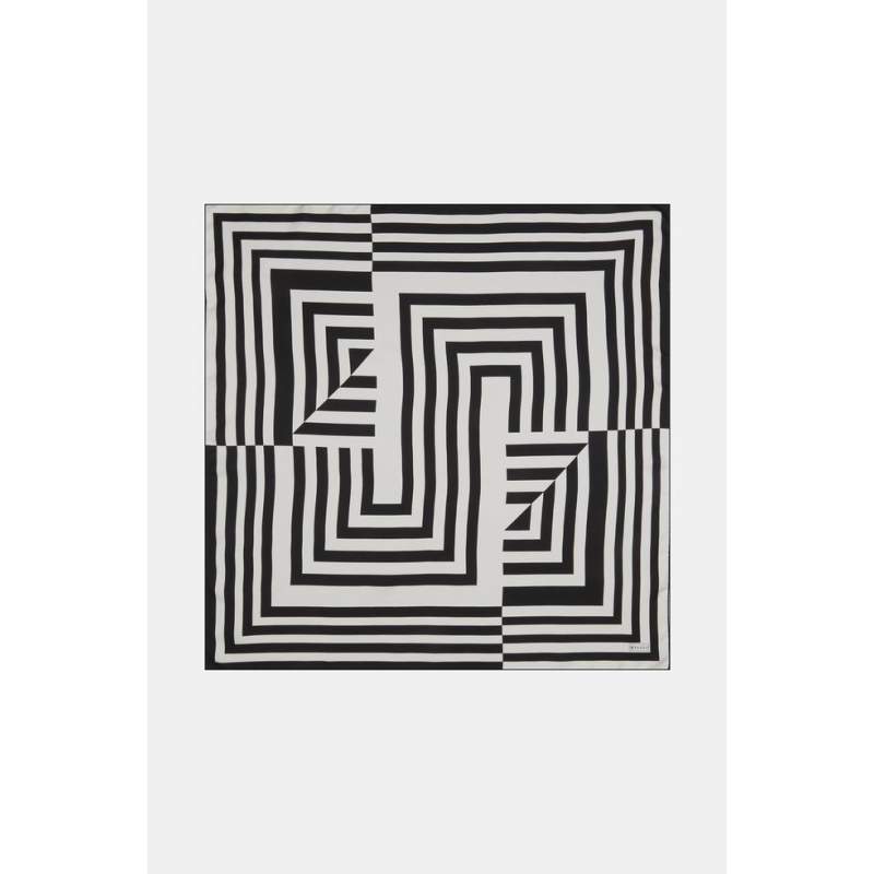 Vakko GEOMETRIC PATTERNED SILK SCARF