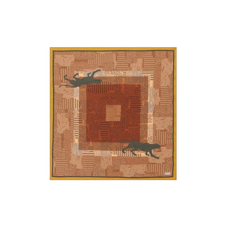 VAKKO GEOMETRIC PATTERNED CASHMERE SILK BANDANA