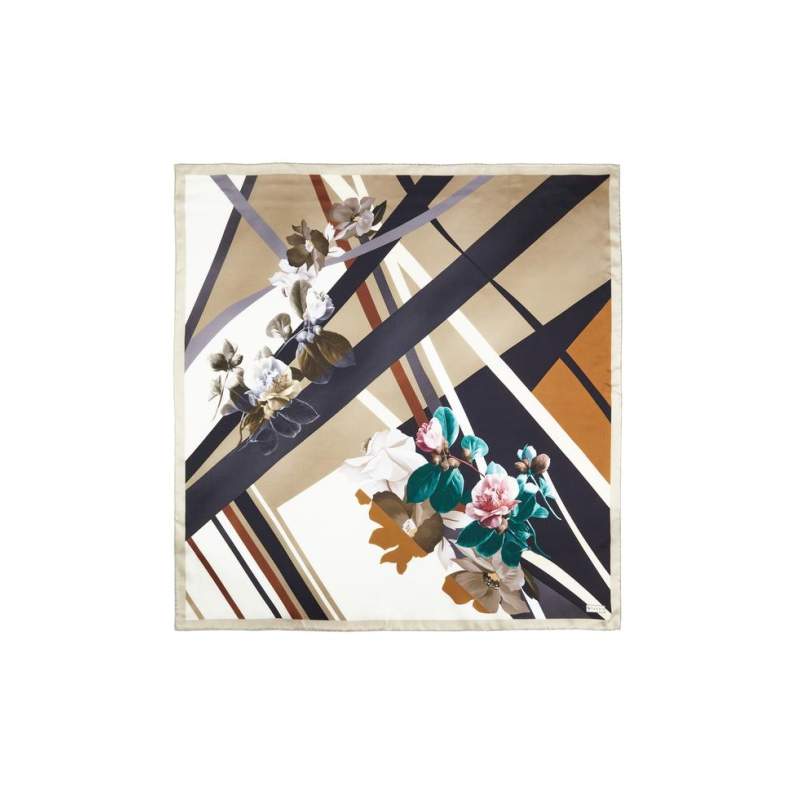 VAKKO FLORAL PATTERNED SILK SCARF