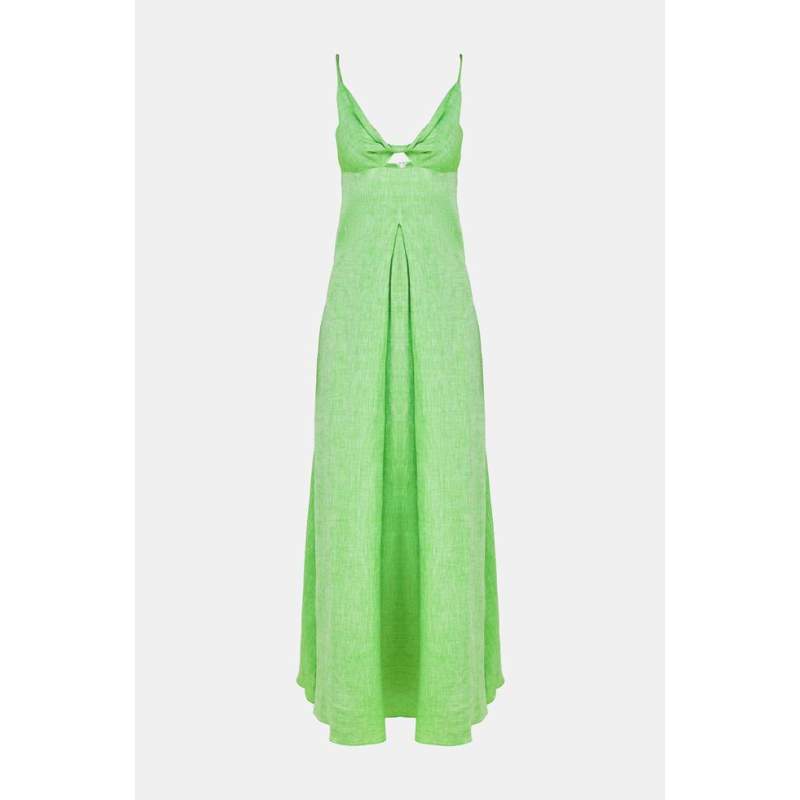 Vakko GREEN LINEN DRESS Vakko GREEN LINEN DRESS