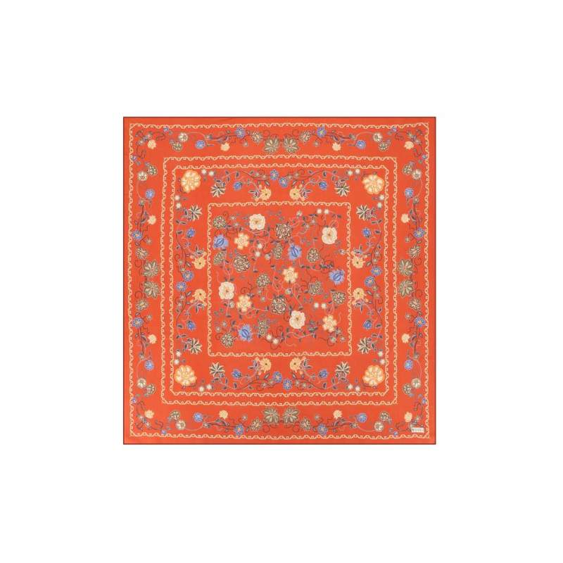 VAKKO FLORAL PATTERNED VOUL SCARF