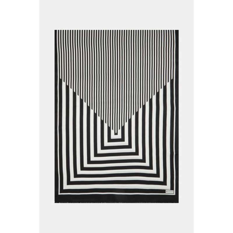 Vakko GEOMETRIC PATTERNED SILK shawl