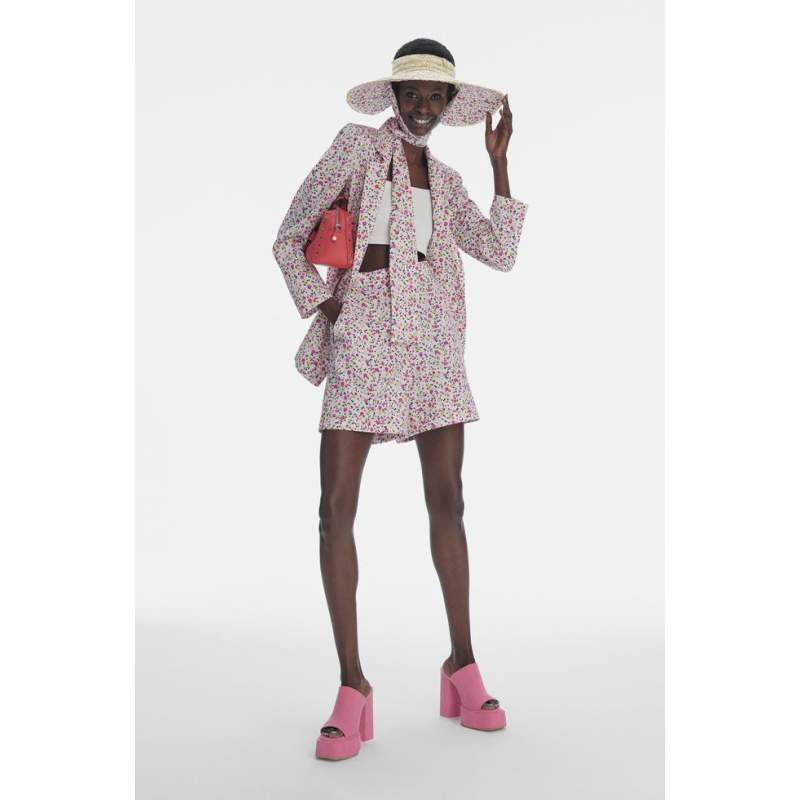 Vakko WHITE FLORAL PRINT SHORTS