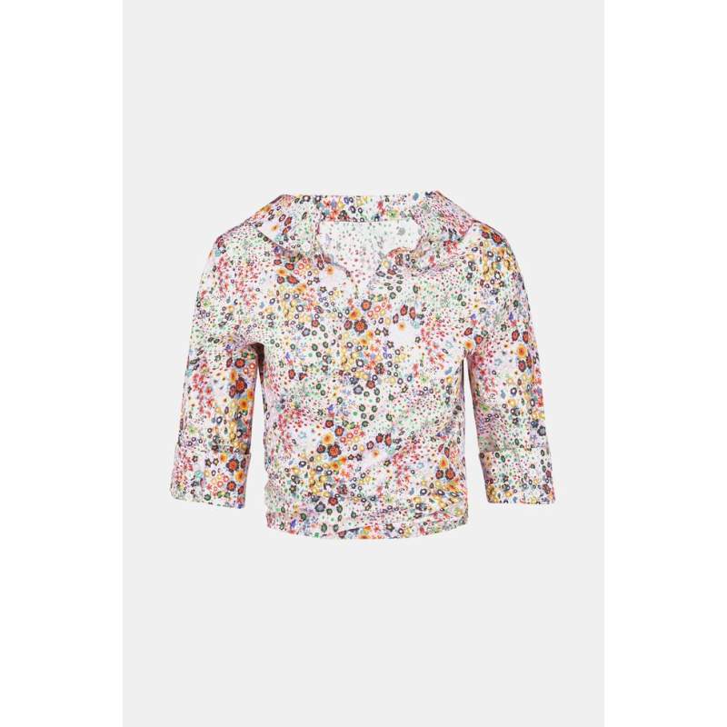 Vakko COLORFUL BLOUSE WITH TICING DETAIL