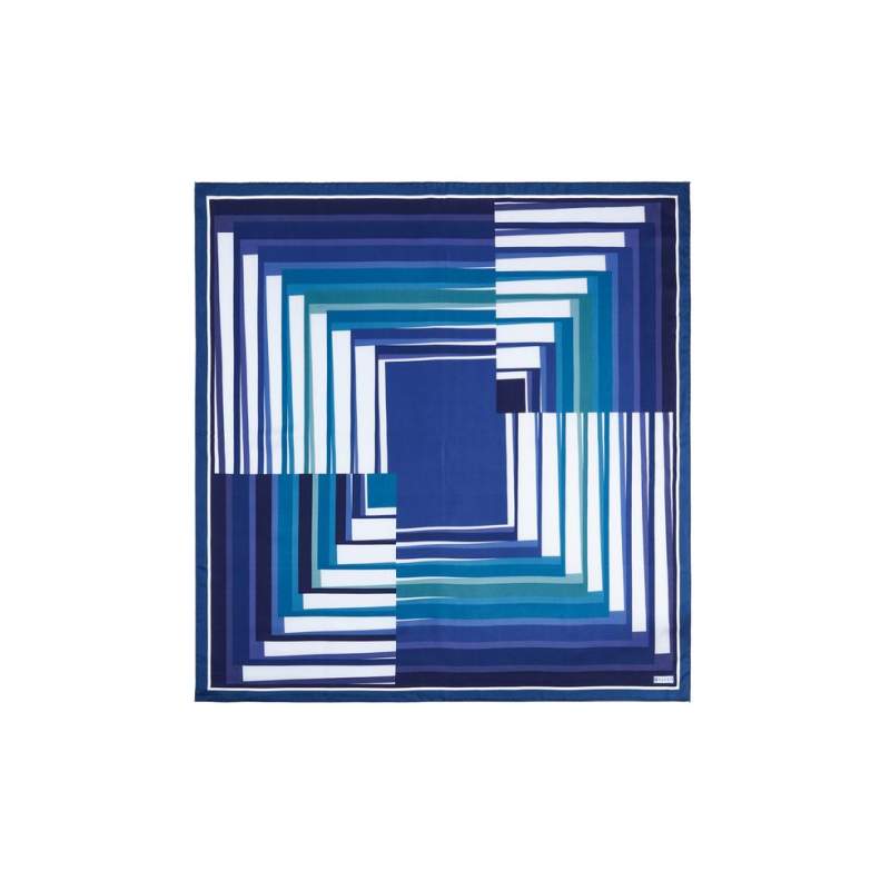 VAKKO GEOMETRIC PATTERNED SILK SCARF