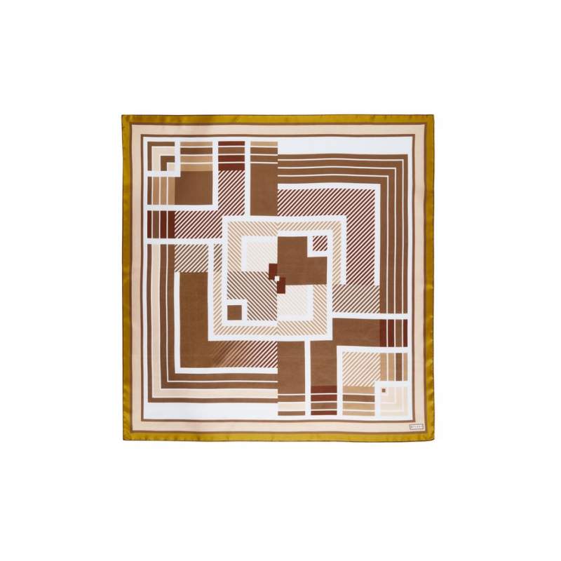 VAKKO GEOMETRIC PATTERNED SILK SCARF