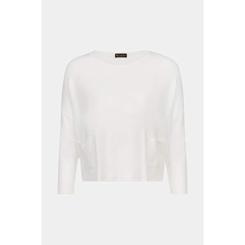 Vakko WHITE LOW SHOULDER KNITWEAR