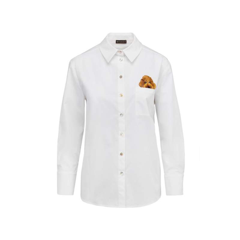 Vakko WHITE EMBROIDERED SHIRT