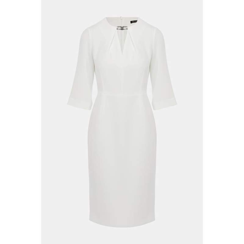 Vakko ECRU MIDI DRESS