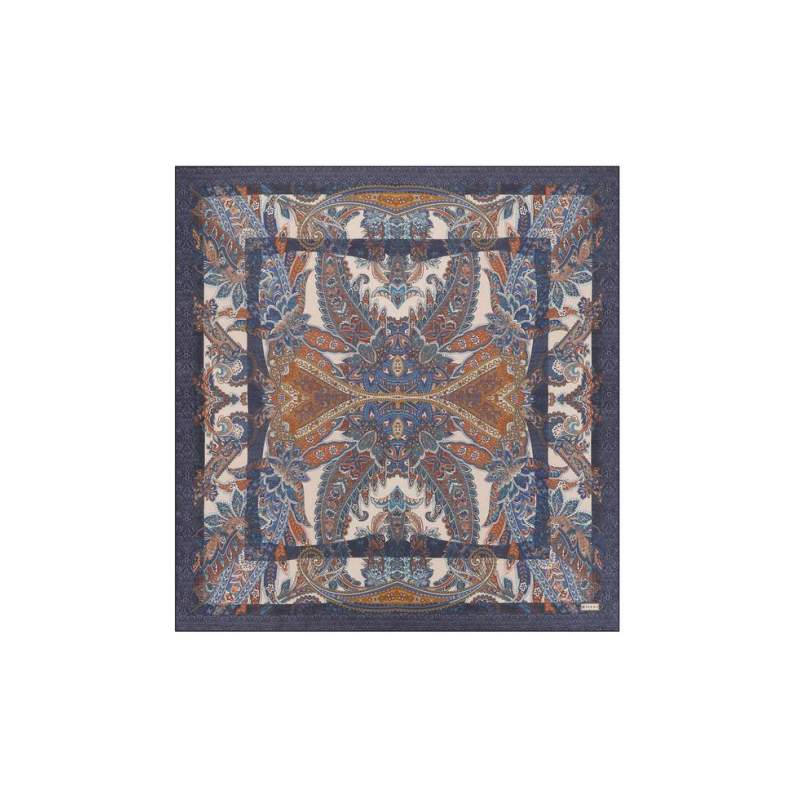 VAKKO PATTERNED WOOL SILK SCARF