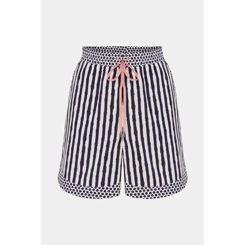 Vakko MULTICOLORED STRIPED BERMUDA