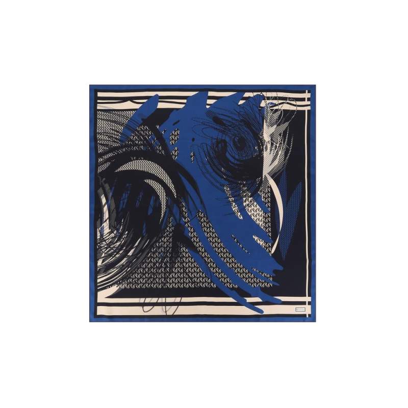 VAKKO GEOMETRIC PATTERNED SILK SCARF