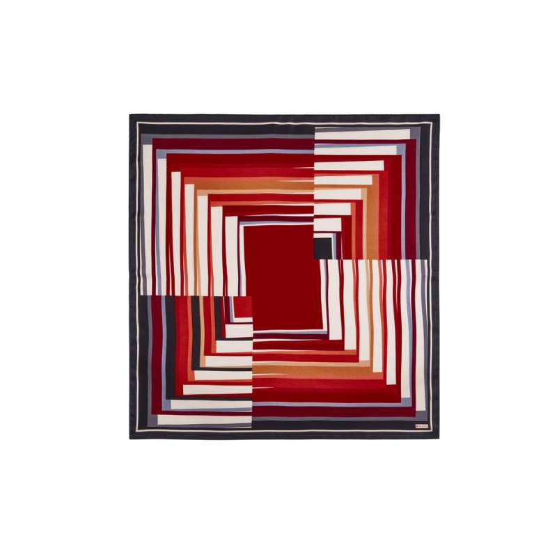 VAKKO GEOMETRIC PATTERNED SILK SCARF
