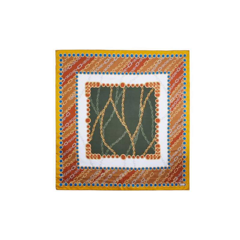 VAKKO CHAIN PATTERNED SILK SCARF