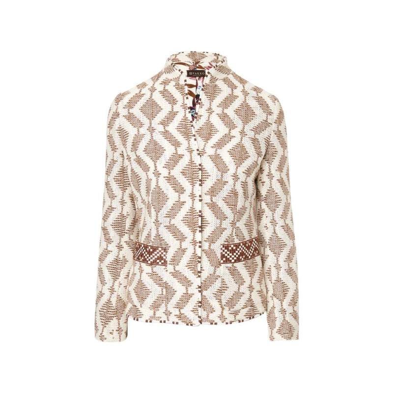 Vakko BROWN-ECRU PATTERNED JACKET