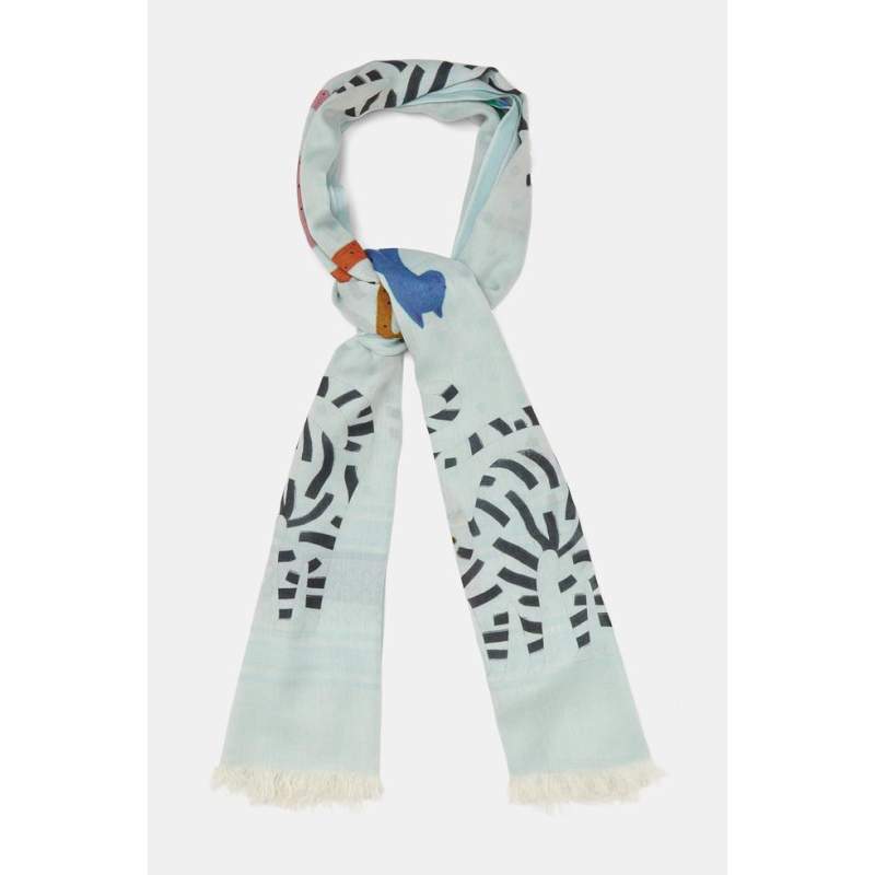 Vakko LIGHT BLUE PATTERNED SHAWL