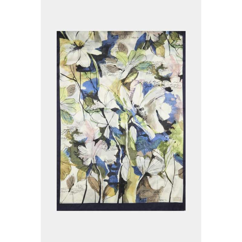 Vakko FLORAL PATTERNED SILK SHAWL