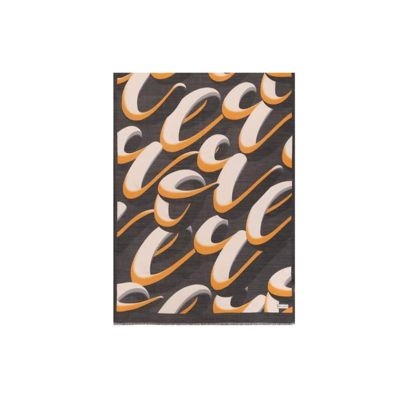 VAKKO GEOMETRIC PATTERNED WOOL SILK shawl