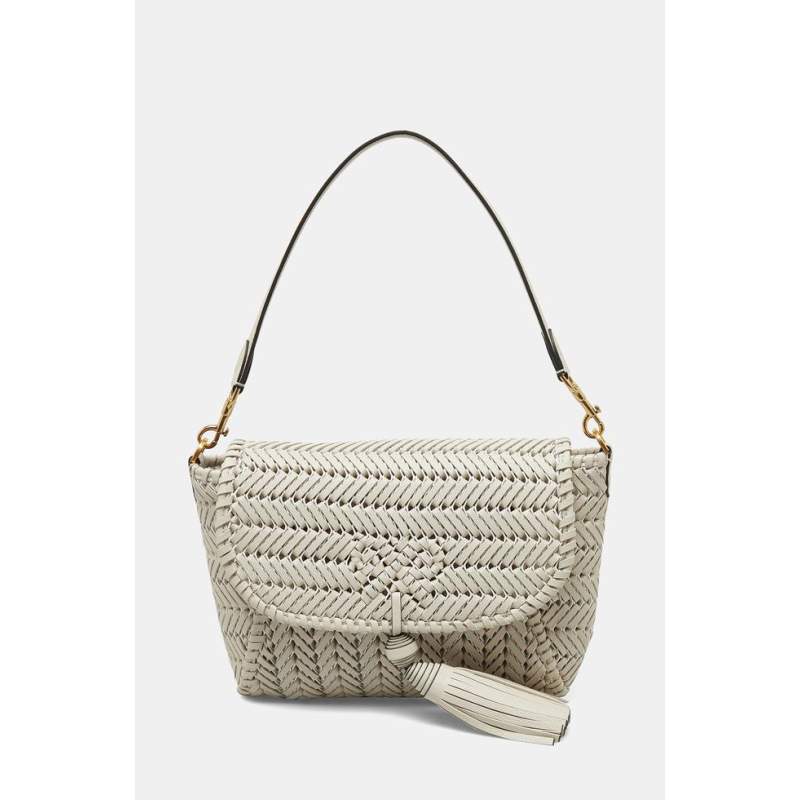 Anya Hindmarch ECRU KNITTED LEATHER BAG