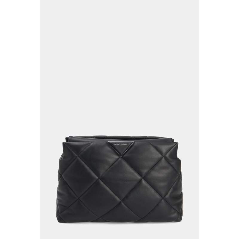 Emporio Armani BLACK QUILTED LEATHER BAG