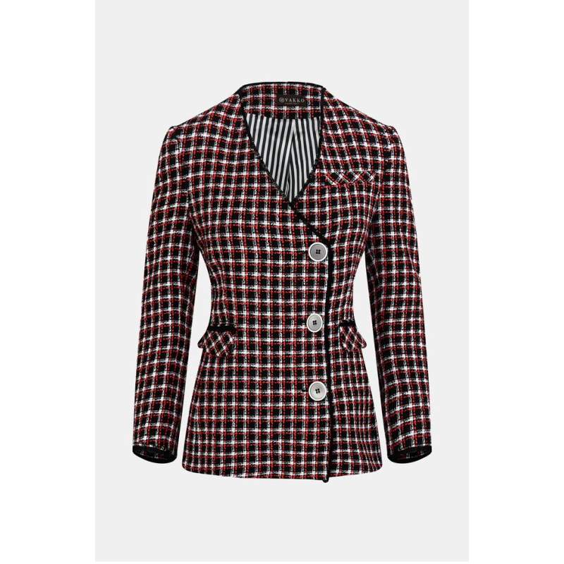 Vakko MULTICOLORED PLAID JACKET