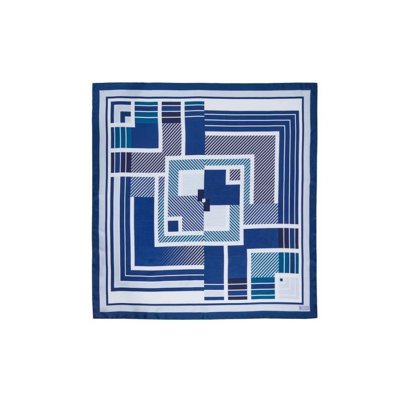 VAKKO GEOMETRIC PATTERNED SILK SCARF