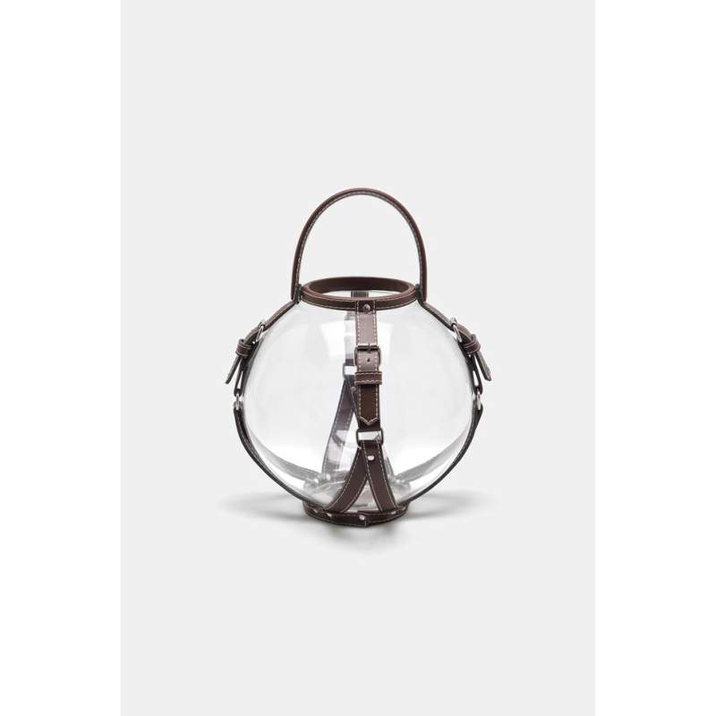 Vakko LEATHER HANDLE GLASS LANTERN