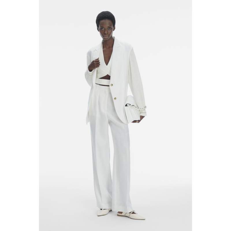 Vakko ECRU BLOUSE WITH BINDING DETAIL Vakko ECRU BLOUSE WITH BINDING DETAIL