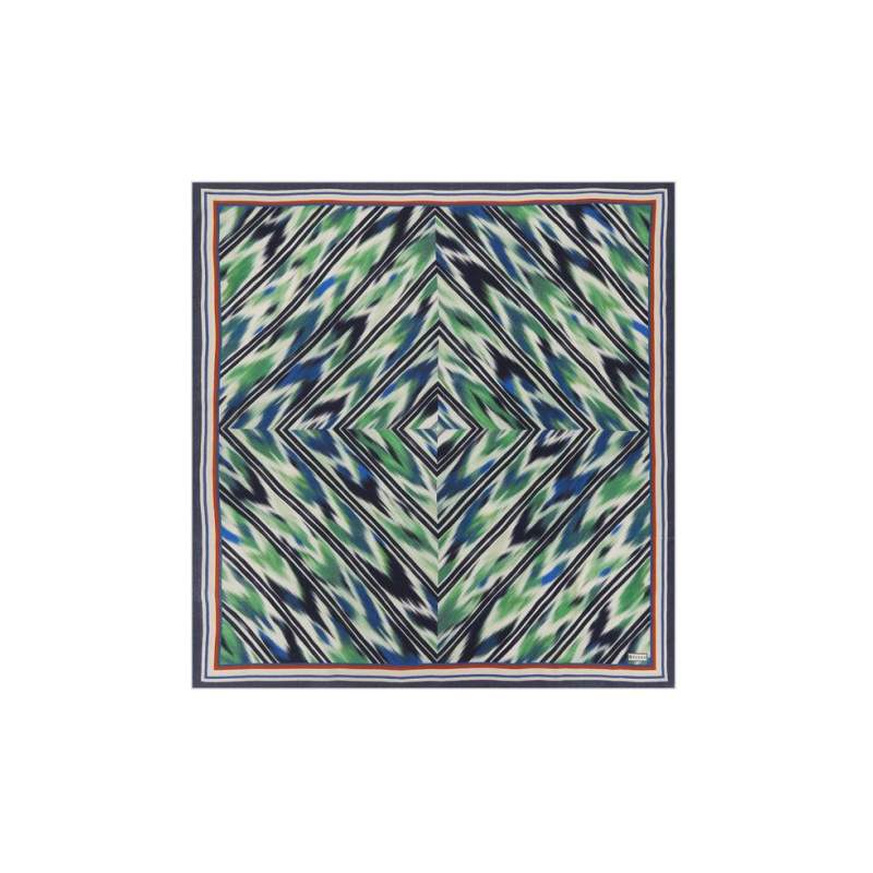 VAKKO GEOMETRIC PATTERNED SILK CASHMERE SCARF