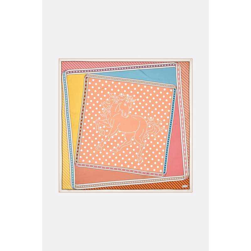 Vakko GEOMETRIC PATTERNED SILK SCARF