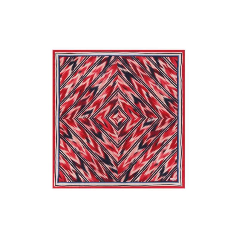 VAKKO GEOMETRIC PATTERNED SILK CASHMERE SCARF