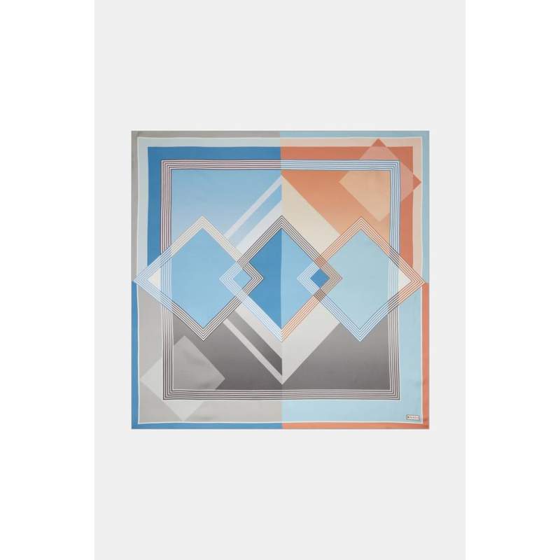 Vakko GEOMETRIC PATTERNED SILK SCARF