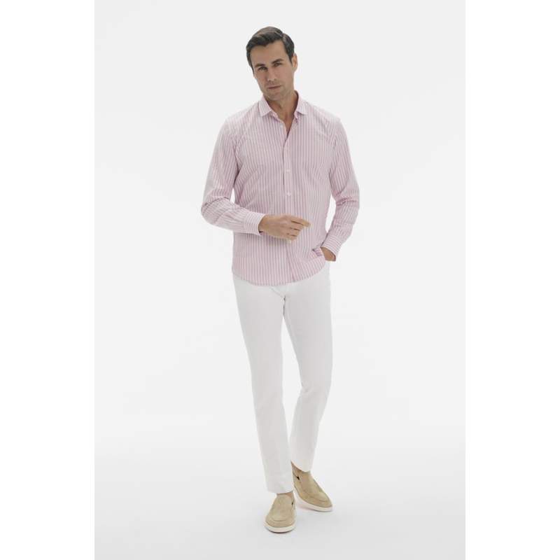 Vakko STRIPED PATTERNED SPORTS SHIRT