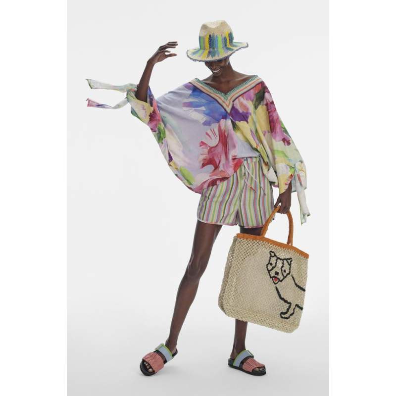 Vakko MULTICOLORED STRIPED SHORTS