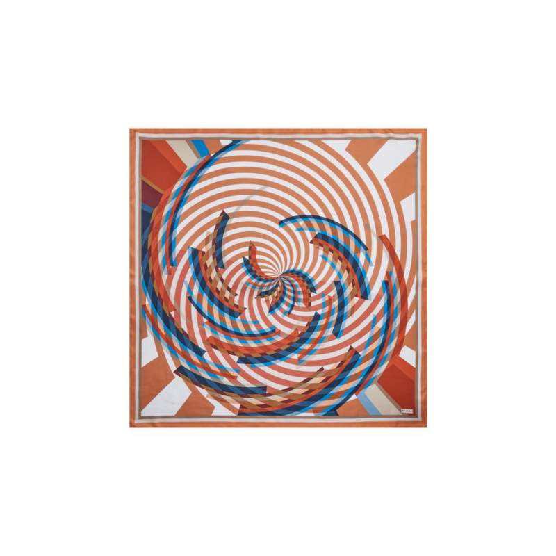 VAKKO GEOMETRIC PATTERNED SILK SCARF